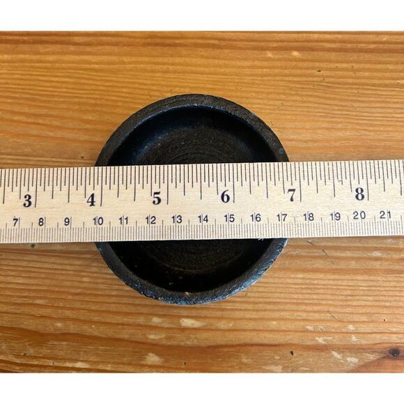 Handcrafted Black Clay Bowl Mandala Design Trinket Dish Votive Tea Lite Holder - Picture 4 of 5